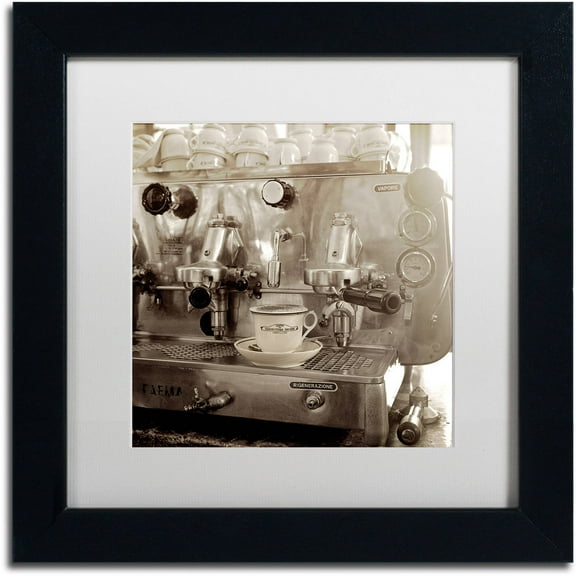 Trademark Fine Art "Tuscany Caffe I" Canvas Art by Alan Blaustein, White Matte, Black Frame