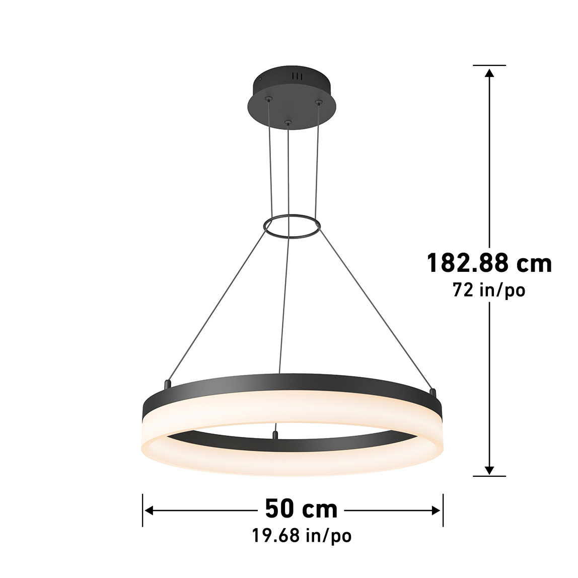 Artika Optical Ring Black Pendant 3cct