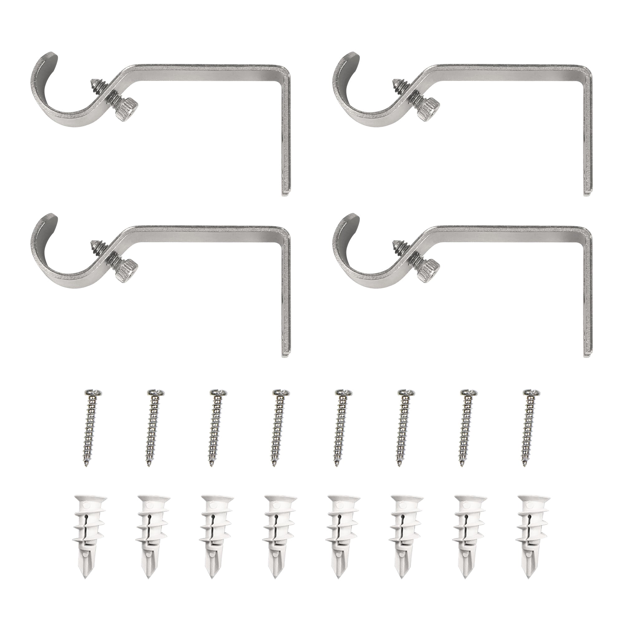 Lumi Home Furnishings Non-Adjustable Single Curtain Rod Brackets 5/8 in. (4-Piece)