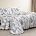 thumbnail image 6 of PHF 3 Pieces Printed Comforter Set King Size, Lightweight Botanical Floral Bed in a Bag, Ultra Soft Bedding Set with 1 Reversible Comforter and 2 Pillow Shams, White, 6 of 7