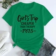 thumbnail image 2 of Delayuji Girl's Trip 2025 T Shirt Women's Fashion Round Neck Casual Short Sleeves Green Xl Cotton Short Sleeve Shirts for Women, 2 of 5