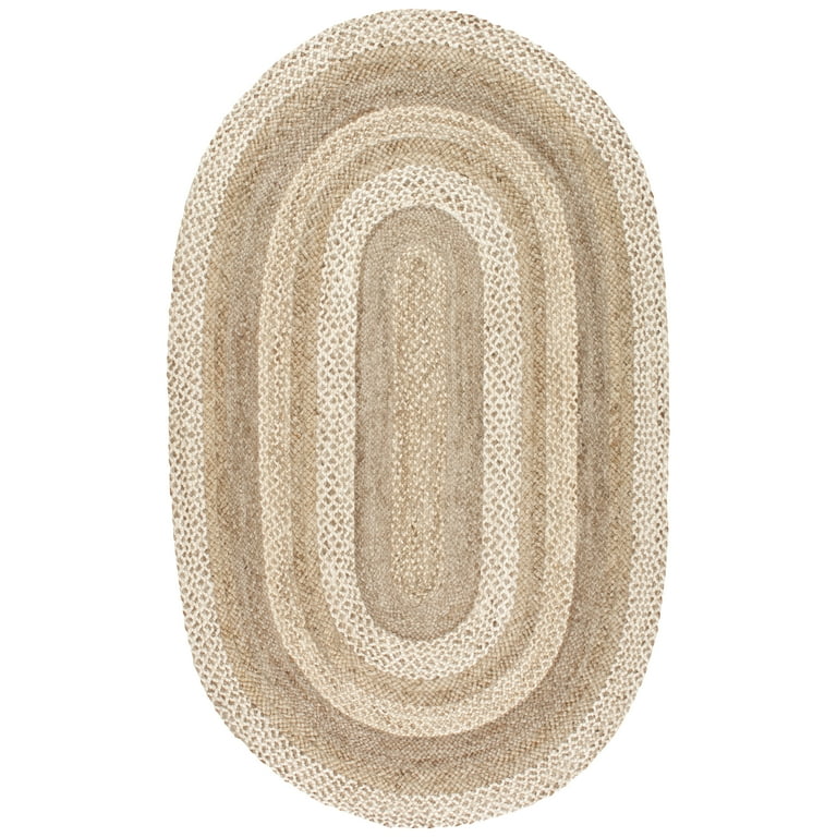nuLOOM Charlene 5 x 8 Natural/bleached Oval Indoor Border Area Rug nuLOOM Charlene 5 x 8 Natural/bleached Oval Indoor Border Area Rug