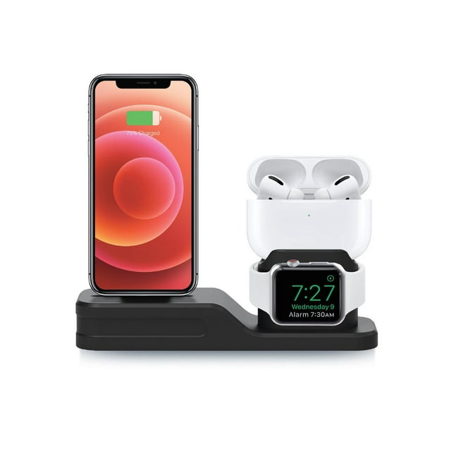 Merkury Innovations 3-in-1 Silicone Desktop Charging Station
