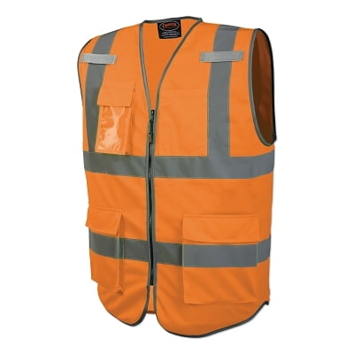 

6958U/6959U Hi-Vis Solid Multi-Pocket Safety Vest X-Large Orange | Bundle of 5 Each