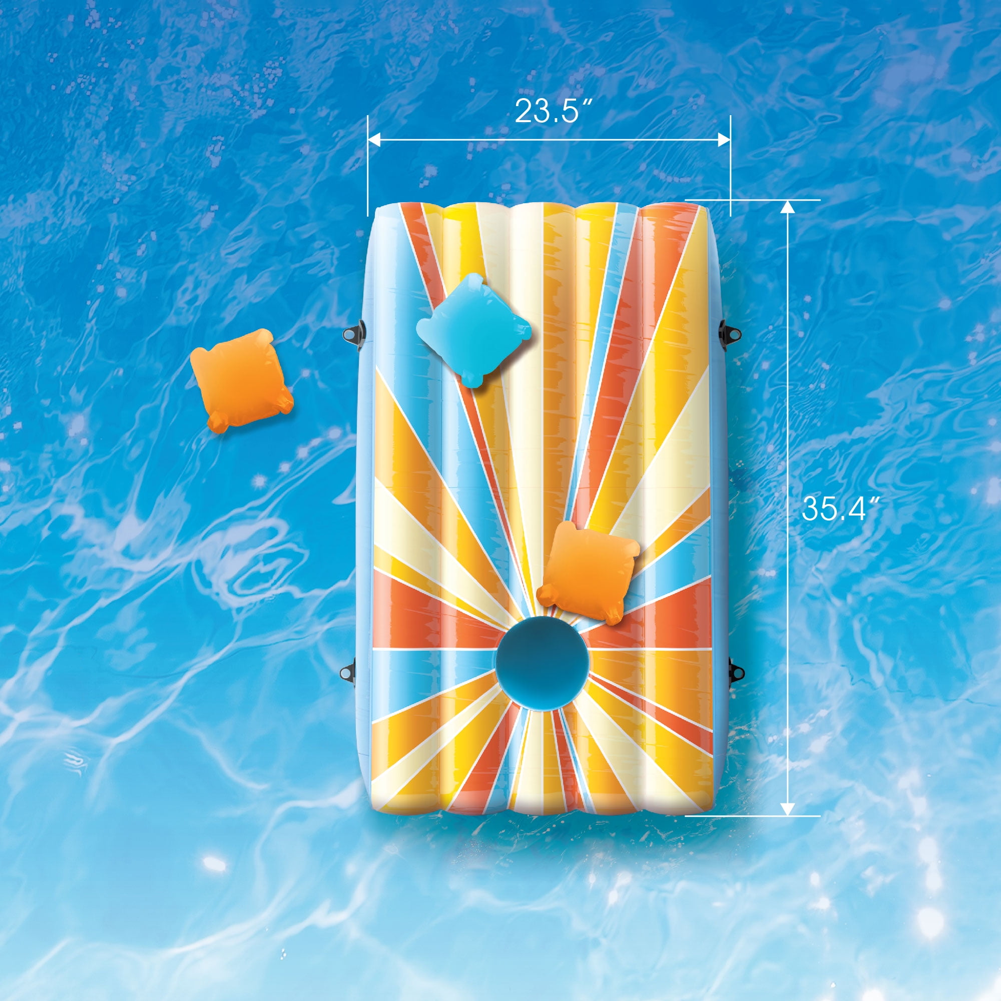 Cipton 35-inch Inflatable Pool Cornhole Set Toss Games for Kids and Adults