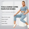 thumbnail image 4 of SPECIAL MAGIC Women’s Capri Sweatpants Jogger Cargo Pants with Pockets for both Sports and Casual Wear (Steel Blue XXL), 4 of 10