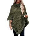 thumbnail image 2 of DailyTrove Women's Turtleneck Knit Poncho, Long Sleeve, Casual Lounge & Outdoor Wear, Soft Wool Blend, Plus Size Friendly, 2 of 5