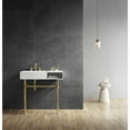 thumbnail image 4 of Kingston Brass Aurelius 36-inch Matte White Console Sink with Brushed Brass Legs and 8-inch 3-Hole, 4 of 9