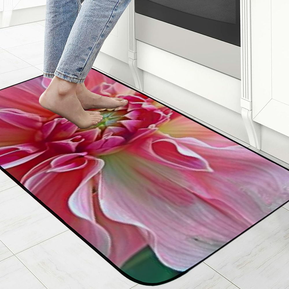 Qinduosi Decorative Door Mat, Door Mat with Non-Slip Rubber Backing, Cleaning, Traps Dirt, for Entry, Patio, Garage - Flower Pink Nature Blossom Petals Bloom Spring 19.68*47.24 in