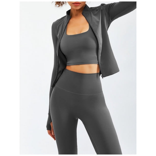 Conjunto deportivo de Yoga para mujer, chándal suave y transpirable de cintura alta, ropa deportiva para gimnasio, 2 o 3 piezas