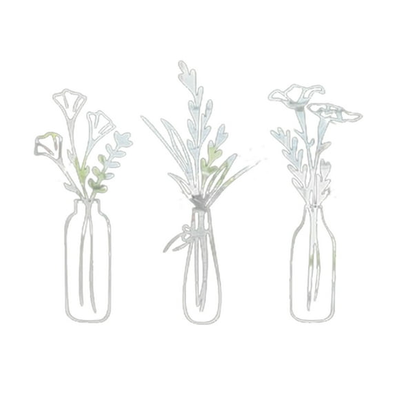 Kraoden Dimensional Acrylic Vase and Flower Wall Stickers, Home Decor for Living Room and Kitchen, Easy Clean and Durable Interior Decoration