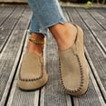 thumbnail image 7 of Women's Platform Suede Slip On Casual Shoes Close Toe Lightweight Clogs Wide Width Non Slip Slide Walking Shoes Brown Size 6.5, 7 of 7