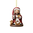 thumbnail image 2 of 2025 Christmas Nativity Scene Ornaments Religious Acrylic 2D Hanging Pendant The Birth of Jesus Christian Christmas Tree Decorations Xmas Holiday Memorial Keepsake Gift, 2 of 4