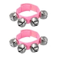 thumbnail image 1 of Unique Bargains 2 Pcs Clochettes de Poignet, Clochettes à Grelots Clochettes de Cheville Instruments de Percussion Rythme Musical pour Fête Noël, Rose, 1 of 5