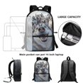 thumbnail image 6 of Uourmeti Durable Fabric 17 Inch Daypack for Travel School, Large Capacity Side Pockets Adjustable Shoulder Straps Backpack, Husky Pattern, 6 of 6