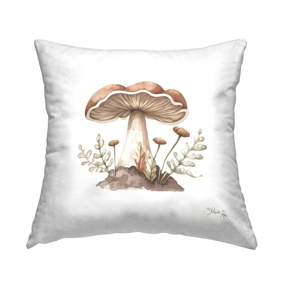 Stupell Industries Soft Minimal Mushroom Decorative Printed Throw Pillow, 18 x 18