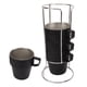 thumbnail image 4 of Acero inoxidable con revestimiento de plástico rociado, perfecto para picnics al aire libre, tazas de camping apilables negras, juego de 4 piezas de doble capa, 4 of 8