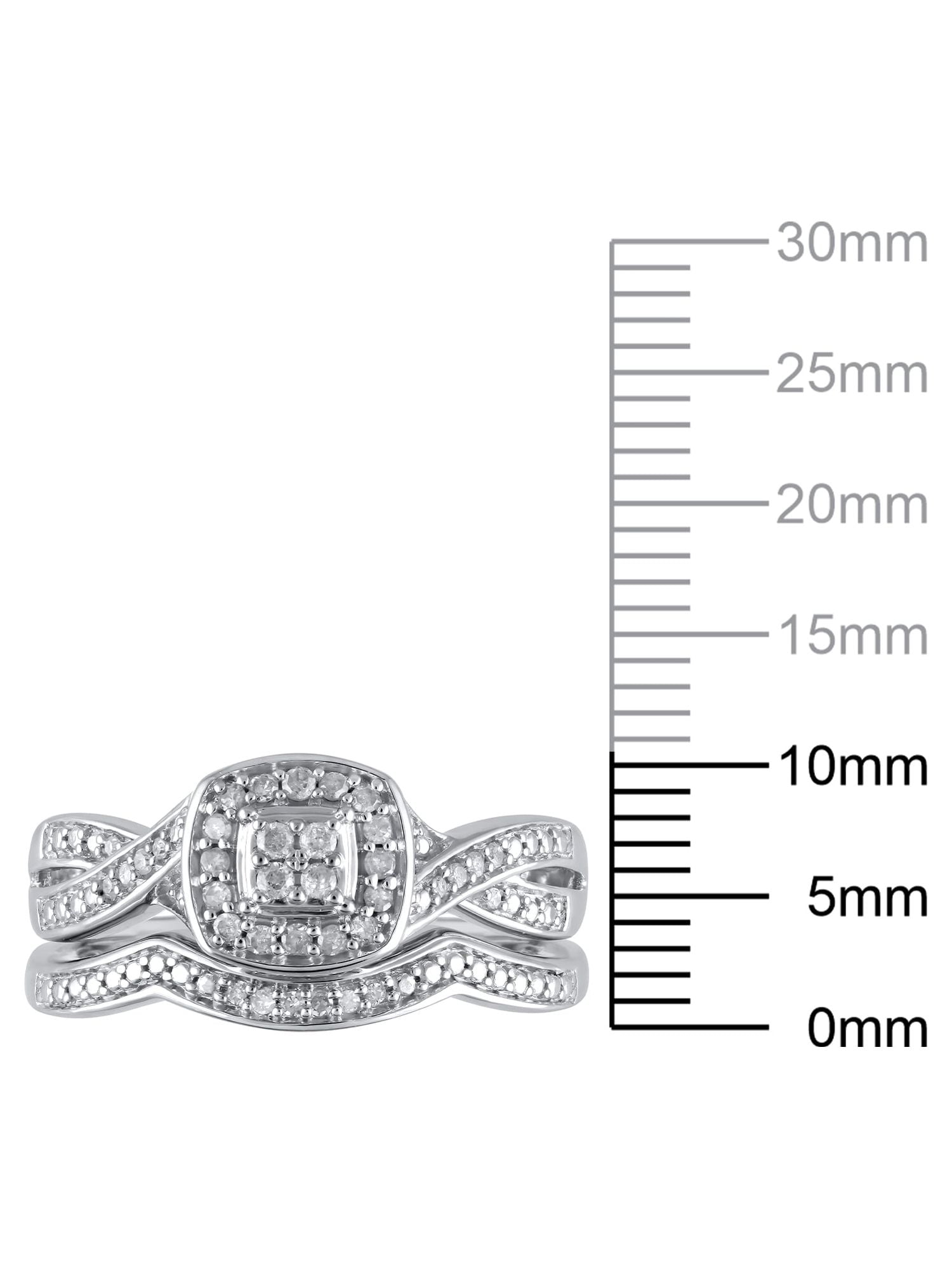 1/5 Ct Forever Bride Diamond Halo Composite Women's Bridal Set Ring in 925 Sterling Sil