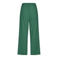 thumbnail image 5 of Women Comfortable High Waisted Wide Leg Pants Drawstring Elastic Trousers Comfy Straight Leg Long Pants With Pockets Elderly Womens Clothes, 5 of 5
