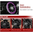 thumbnail image 5 of Bling Car Steering Wheel Cover, Sparkling Crystal Rhinestone Auto Wheel Protector, Anti Slip Cover Fit 15 Inch Steering Wheel for Women Girls, Universal Car Accessories (White+Purple), 5 of 12