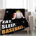 thumbnail image 2 of Baseball Blanket Plush Cozy Sports Throw Blankets for Girls Boys Women Men Kids Flannel Fleece Ultra Soft Fuzzy Party Blanket Gifts for Bed Couch Sofa 60"X50", 2 of 6