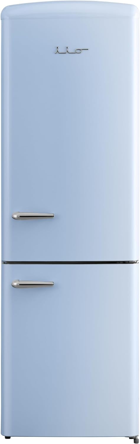 Rio Kitchen 12 cu ft Bottom Freezer Retro Double Door Refrigerator, Blue