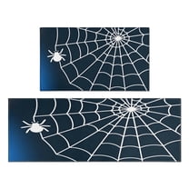 Happy Halloween Kitchen Rugs Sets Of 2 Horror Pumpkin Kitchen Rugs and Mats for Room Farmhouse Washable Decor Doormat Decorations for Porch Veranda Entryway (17x47in 30x17in)