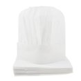 thumbnail image 1 of pitrice 20x Disposable Chef Hat Cook Cap Baker Food Serving White Round 11 Inch, 1 of 9