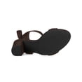 thumbnail image 6 of BLISSFUL STEP Women's Sandals Ankle Tie Back Open Toe Block Heels Dark Brown 10.5, 6 of 8