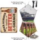 thumbnail image 4 of Letrero de metal con texto "Cerveza, siempre sabe mejor en el garaje", divertido letrero de hierro vintage, decoración de bar, placa de metal, arte de pared retro para dormitorio, cueva de hombre, 4 of 7