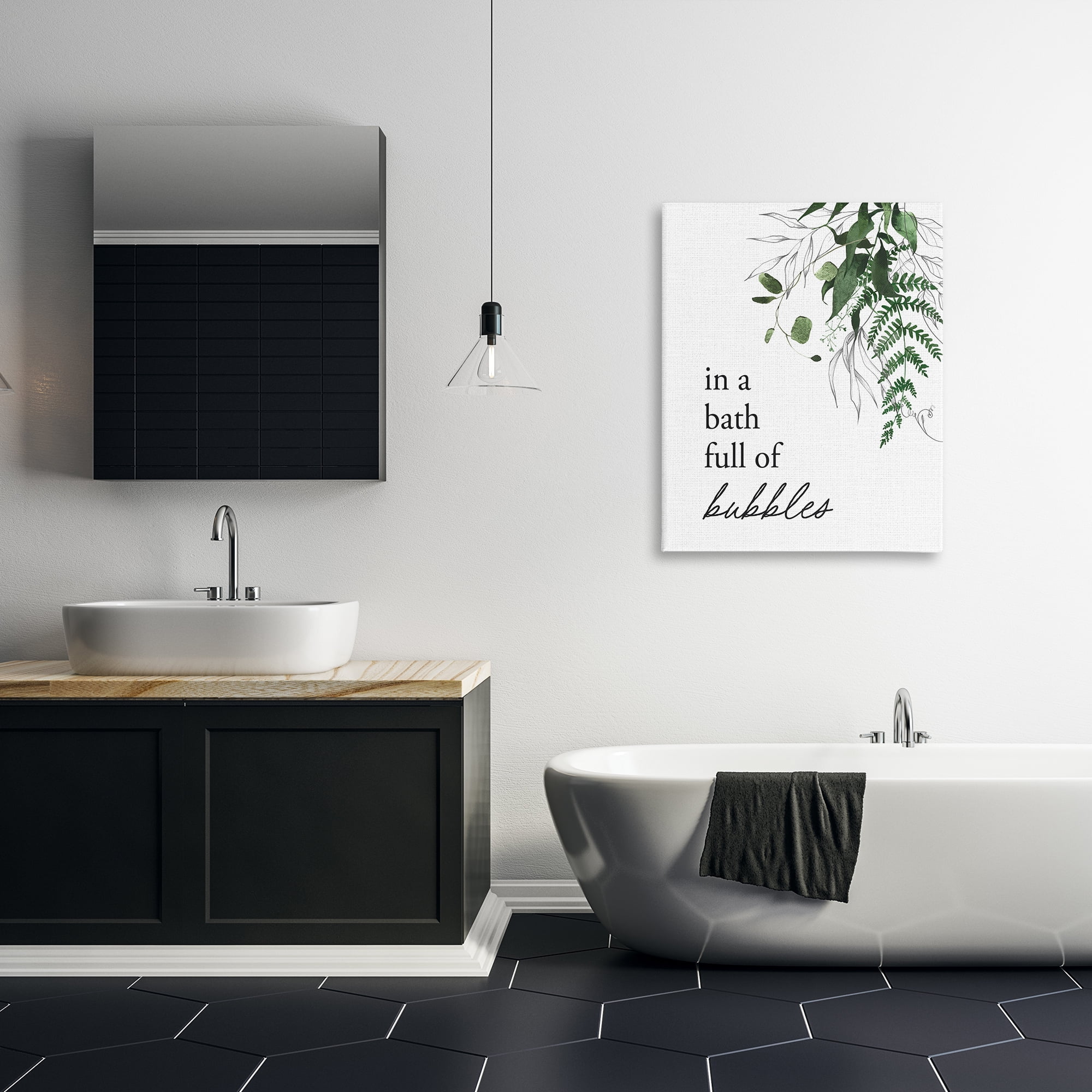 Forest Foliage Bubble Bath Canvas Wall Art, design by Lettered and Lined