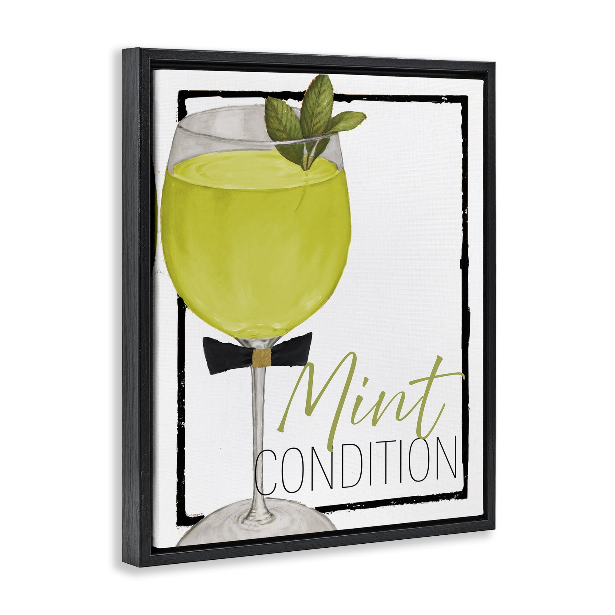Stupell Industries Mint Condition Cocktail Black Framed Floater Canvas Wall Art, design by Lorenzo Collective