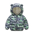 thumbnail image 4 of Lkhaha Toddler Girls Cute Cartoon Bear Puffer Jacket Hooded Zip-Up Quilted Coat Lightweight Outerwear Green 6-12 Months, 4 of 4