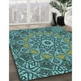thumbnail image 3 of Ahgly Company Machine Washable Indoor Rectangle Transitional Medium Turquoise Green Area Rugs, 5' x 8', 3 of 7