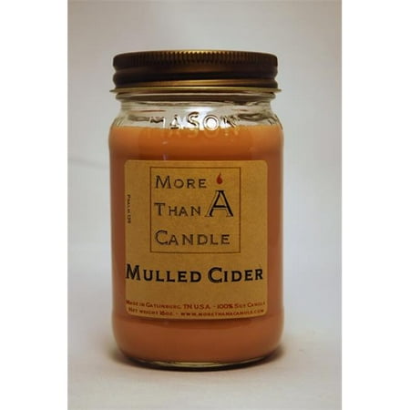 Mason Jar Soy Candle - More Than A Candle MLD16M 16 oz Mason Jar Soy Candle, Mulled Cider
