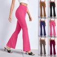 thumbnail image 2 of Pantalones acampanados elásticos ajustados de color sólido de primavera y verano, pantalones deportivos casuales europeos y americanos, pantalones de entrenamiento de yoga, 2 of 6