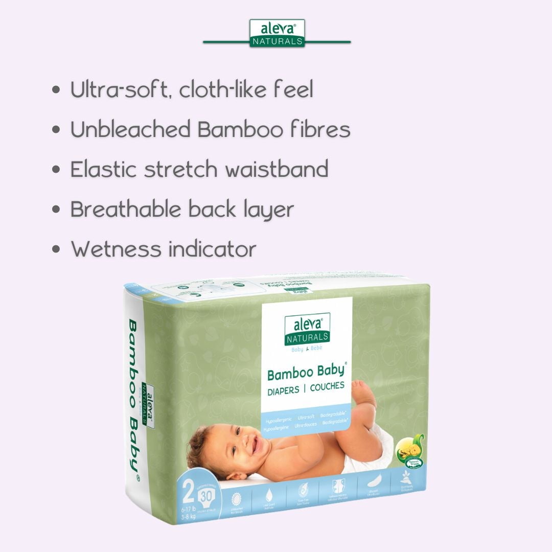 Aleva Naturals® Couches Bamboo Baby (Taille 2) - 30 Format
