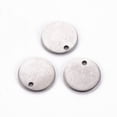 thumbnail image 1 of Non-Tarnish 201 Stainless Steel Stamping Blank Tag Pendants Flat Round Stainless Steel Color 10x1mm Hole: 1.2mm, 1 of 3