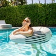 thumbnail image 3 of Big Joe Lux Ring Premium Inflatable Pool Float, Premier Mesh, Durable UV Protected Polyester Blend, Black and White Cape Stripe, 3 of 9