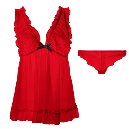 

Gubotare Sexy Lingerie For Women Kinky Women s Lace Kimono Robe Babydoll Lingerie Mesh Nightgown A L