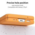 thumbnail image 4 of MonsDirect for 6.7 inch Samsung Galaxy Z Flip 4 5G 2022 Case with A Capacitance Pen, Two Hinge Protection Hard PC Back Anti-Drop Shockproof Full Coverage with S Pen Holder for Galaxy Z Flip 4, Orange, 4 of 7