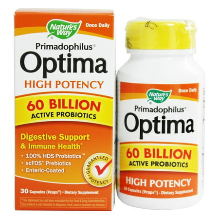 Nature's Way - Primadophilus Optima 60 milliards de haute Potence Probiotiques actifs - 30 capsules végétales (s)