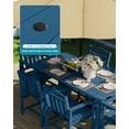 thumbnail image 3 of Harbweb 7pc HDPE Outdoor Dining Set, All-Weather Wood Grain Patio Furniture, Navy, 3 of 6