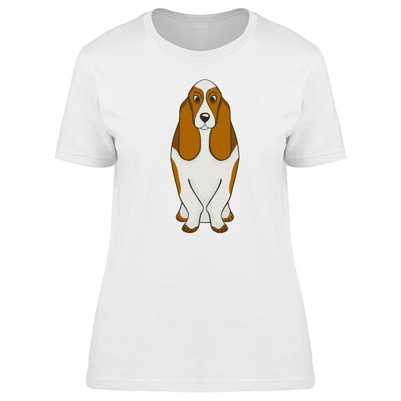 Funny Basset Hound Cartoon Tee Women's -Image by Shutterstock