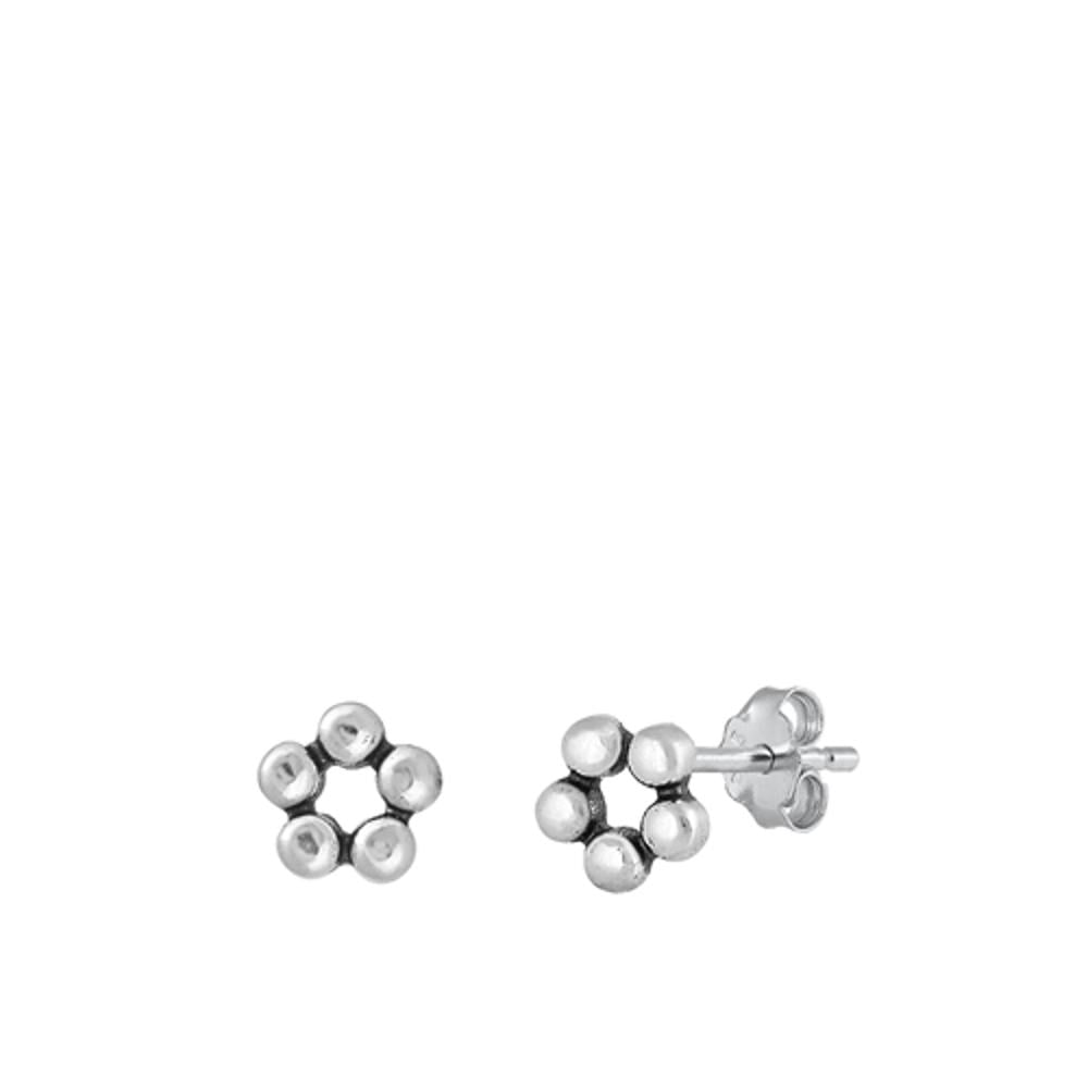 Sterling Silver Wholesale Abstract Flower Oxidized High Polished
