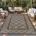 thumbnail image 2 of Grey Boho Outdoor Rug for Patio/Deck/Porch, Non-Slip Large Area Rug 6 x 9 Ft, Vintage Ethnic Tribe Abstract Art Floral Indoor Outdoor Rugs Washable Area Rugs, Reversible Camping Rug Carpet Runner, 2 of 8