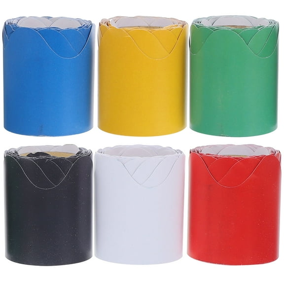 GOOHOCHY Classroom Bulletin Board Borders Decorative Wave Border Trim for Decoration Assorted Color 6 Rolls