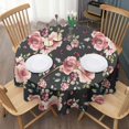 thumbnail image 3 of Pioneer Flower Floral Print Pattern Round Tablecloth 60"x60",Wrinkle Wipeable Table Cloth for Kitchen Dining Room Picnic Patio Party, 3 of 6