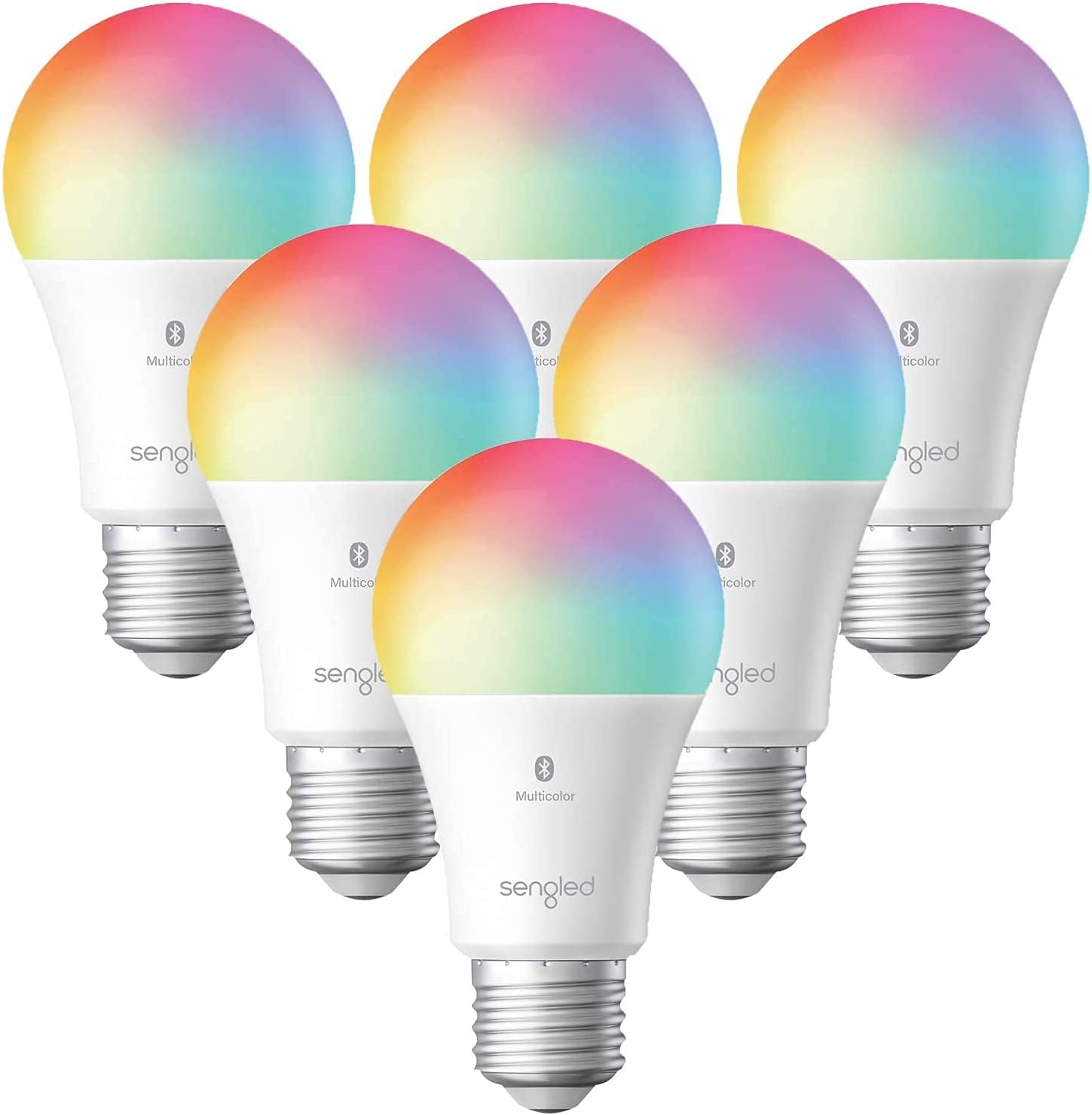 Smart Light Bulbs, Color Changing Light Bulb Bluetooth Dimmable LED Bulb A19 E26 Multicolor, High CRI, High Brightness, 9W 800LM, 6-Pack, No Hub Required - Walmart.com