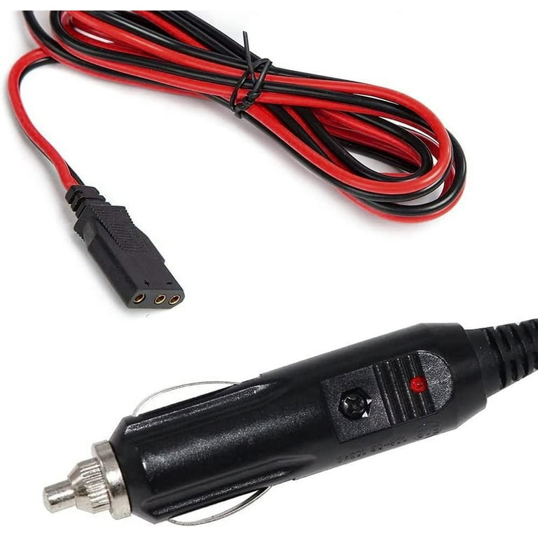 CB Power Cord 3 Pin Plug Cable-12V Cigarette Lighter Plug Heavy Duty 16 Gauge with 3 Pin Socket for CB Ham Radios (2 Cigarette Lighter Plug)